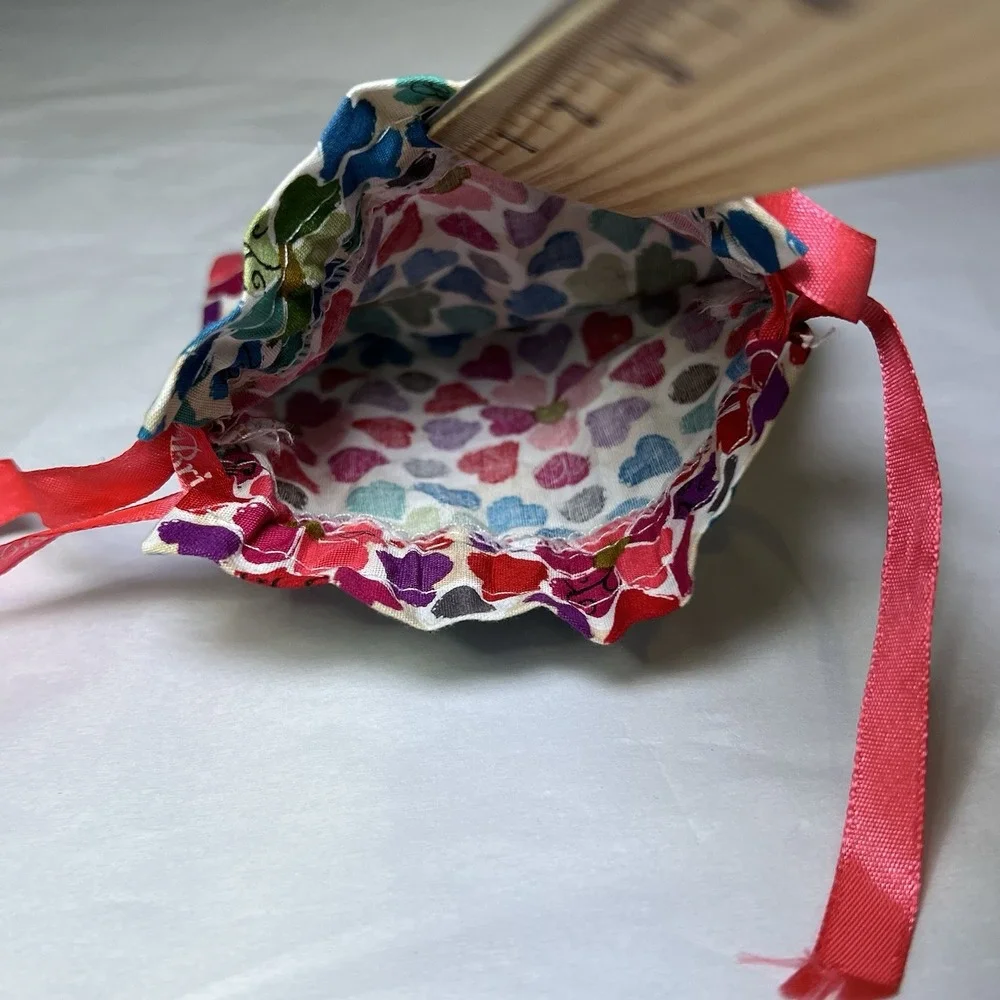 Brighton‎ Gift Bag small cloth Pouch with HEARTS Jewelry Valentines Day Cute